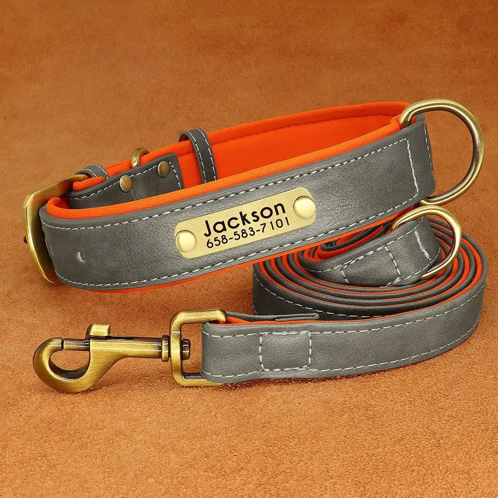 Personalized Premium Custom Dog Collar & Leash Set