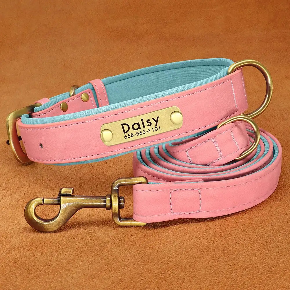 Personalized Premium Custom Dog Collar & Leash Set