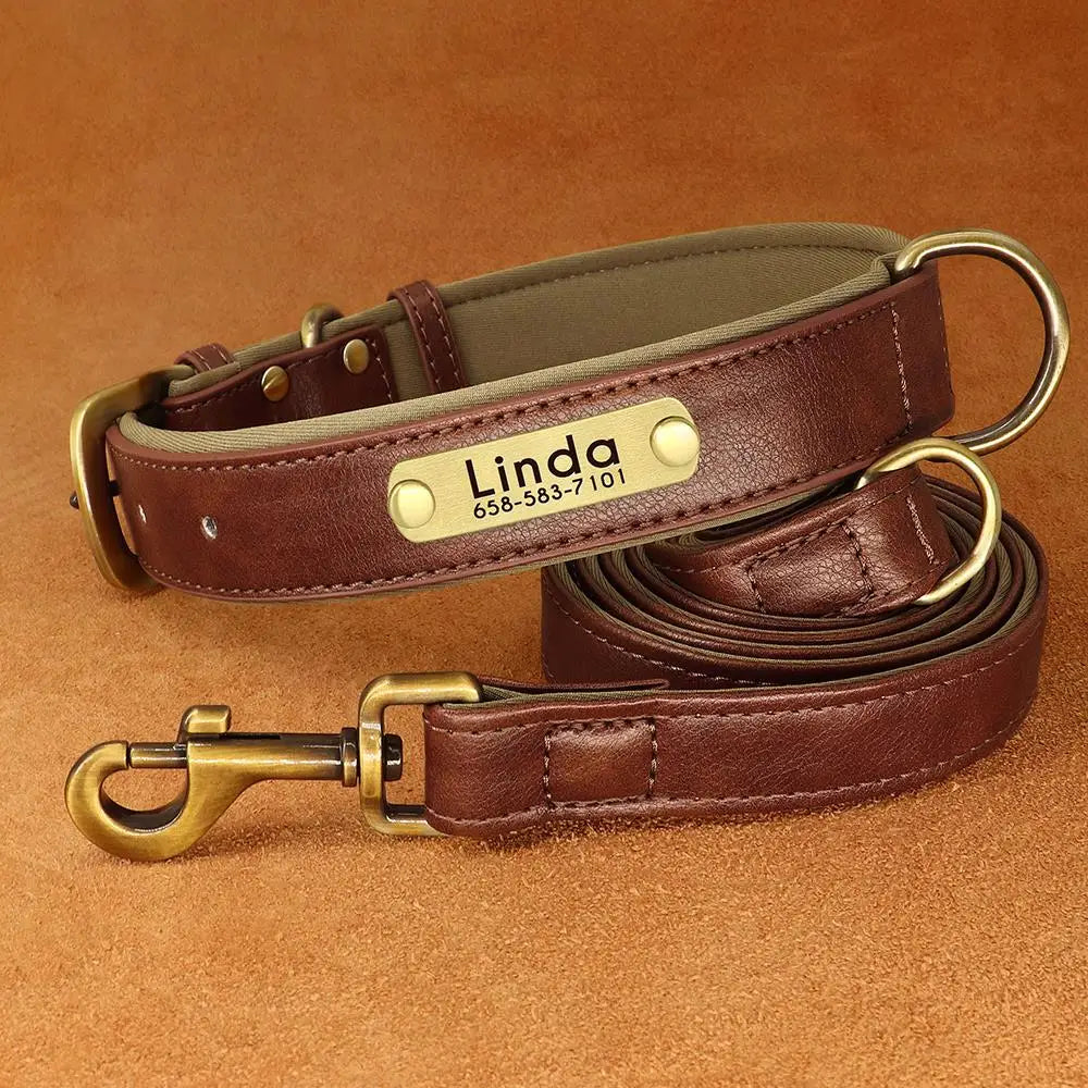 Personalized Premium Custom Dog Collar & Leash Set